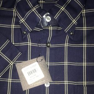 Scott Barber Men's shirt NWT navy & yellow size L